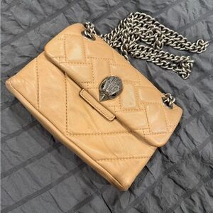 Kurt Geiger Quilted Leather Crossbody Bag in Tan